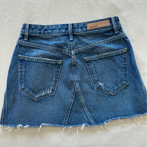 GRLFRND Distressed Blue Mini Skirt - Picture 7 of 8